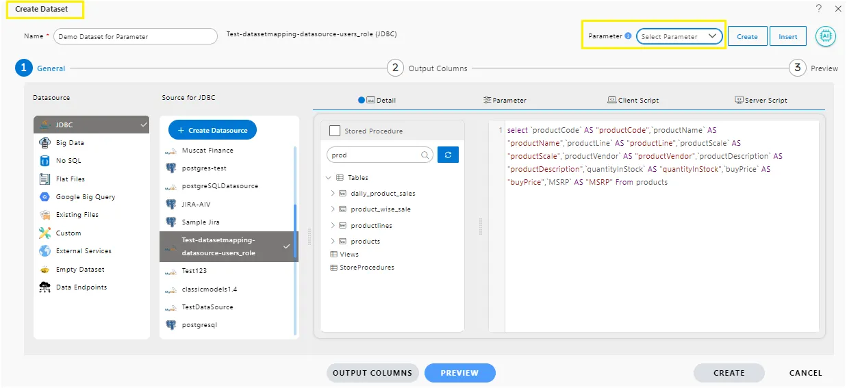 Parameter Creation