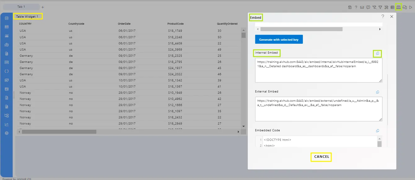 Embed Detailed Dashboard