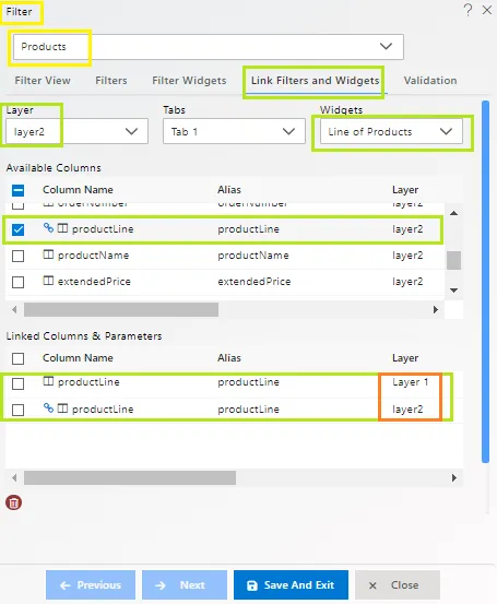 Layer 2 Chart Filter