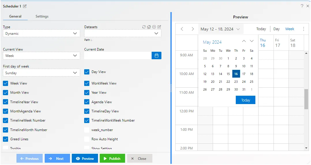 Single Click Calendar