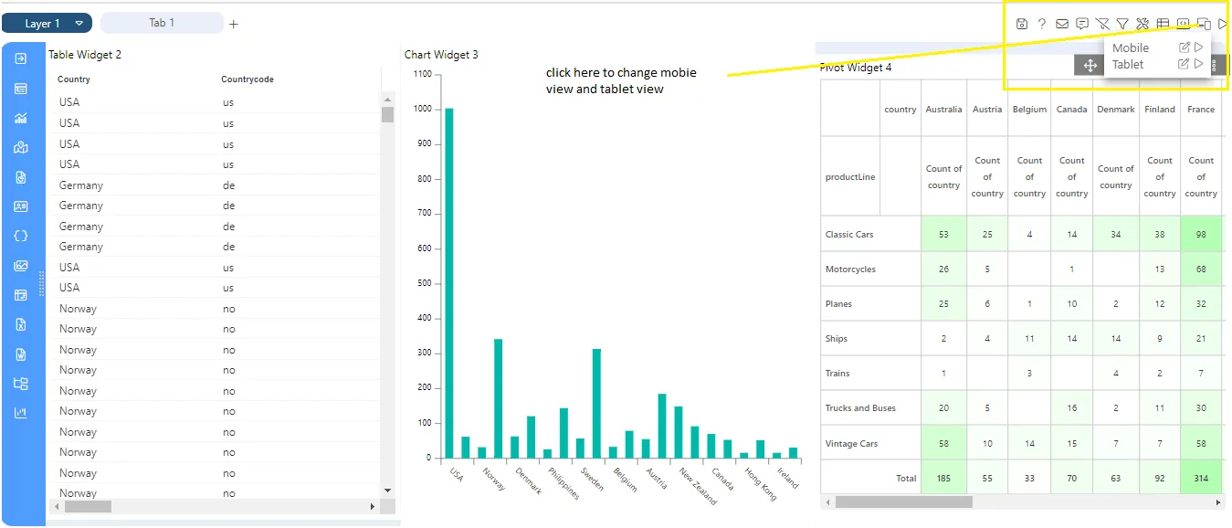 document widget