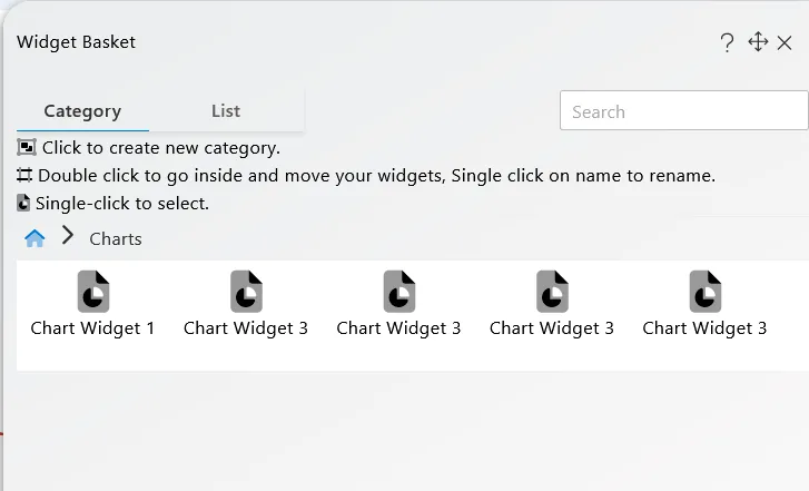 Widget-basket introduction