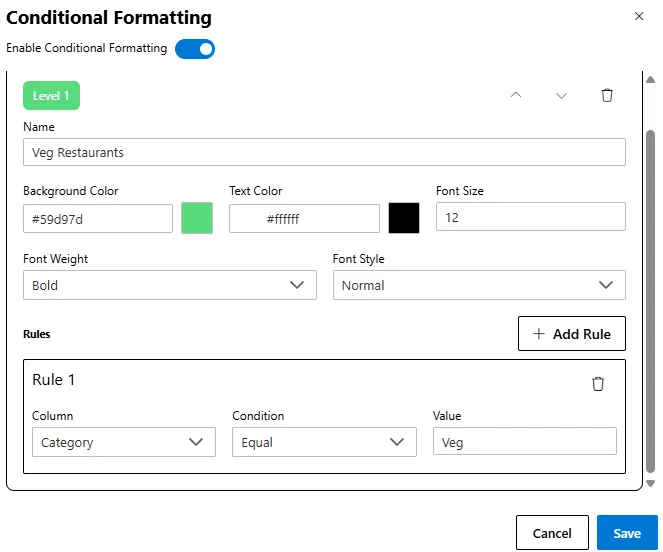Conditional Formatting