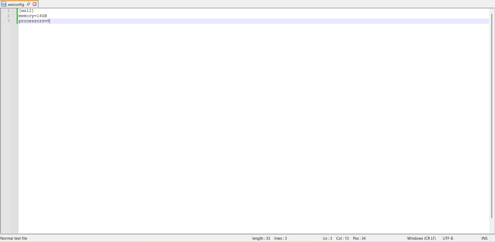 .wslconfig file content in Notepad++