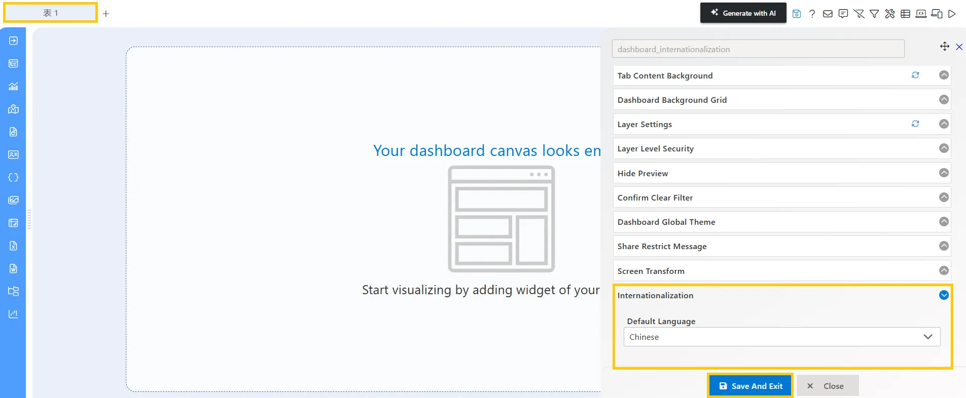 Dashboard Internalization