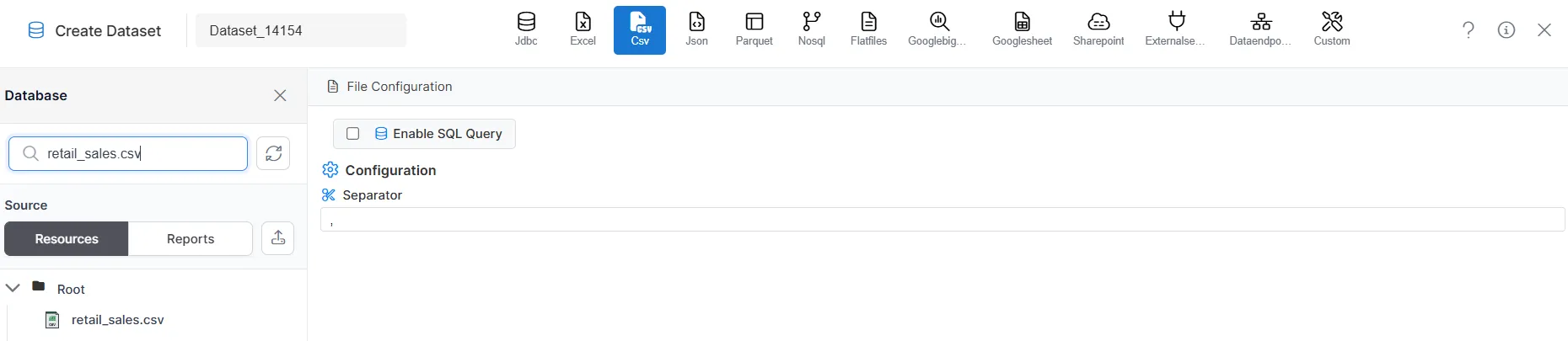 Select Previously Uploaded File