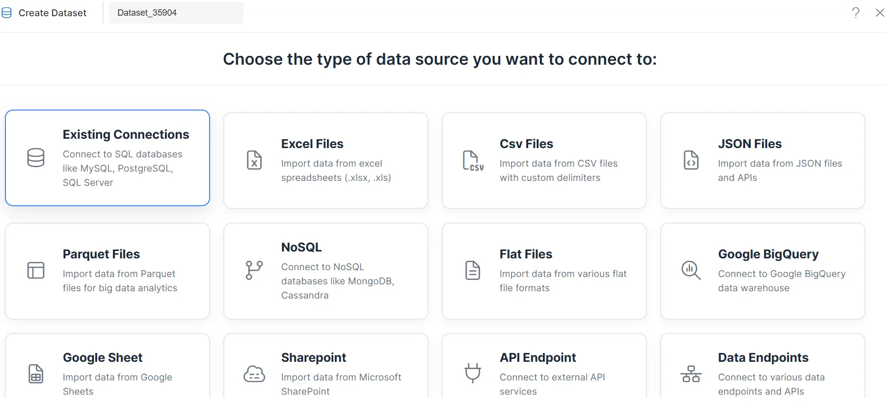 Choose Data Source Type