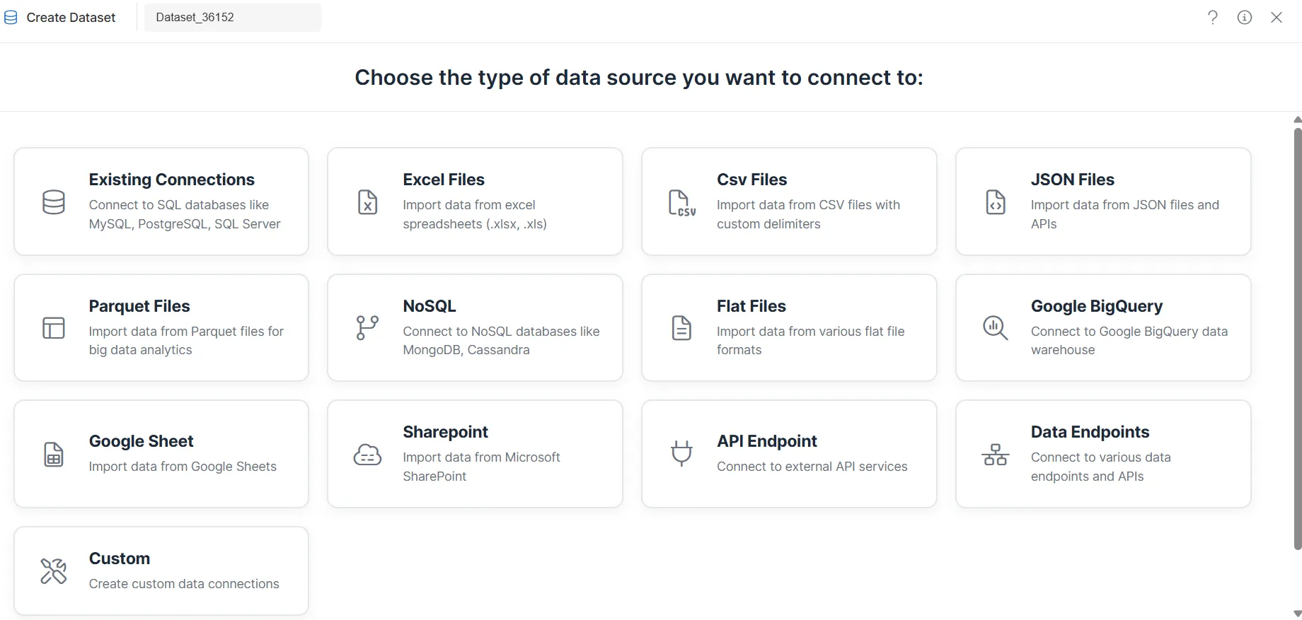 Connection Selection – Database and Connected Sources