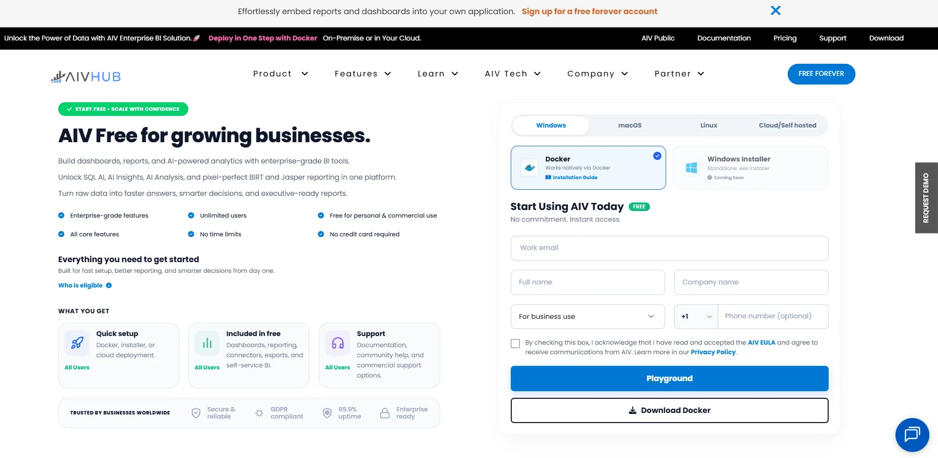 AIV download page with form and Submit button