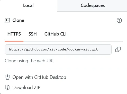 GitHub page with Download ZIP option