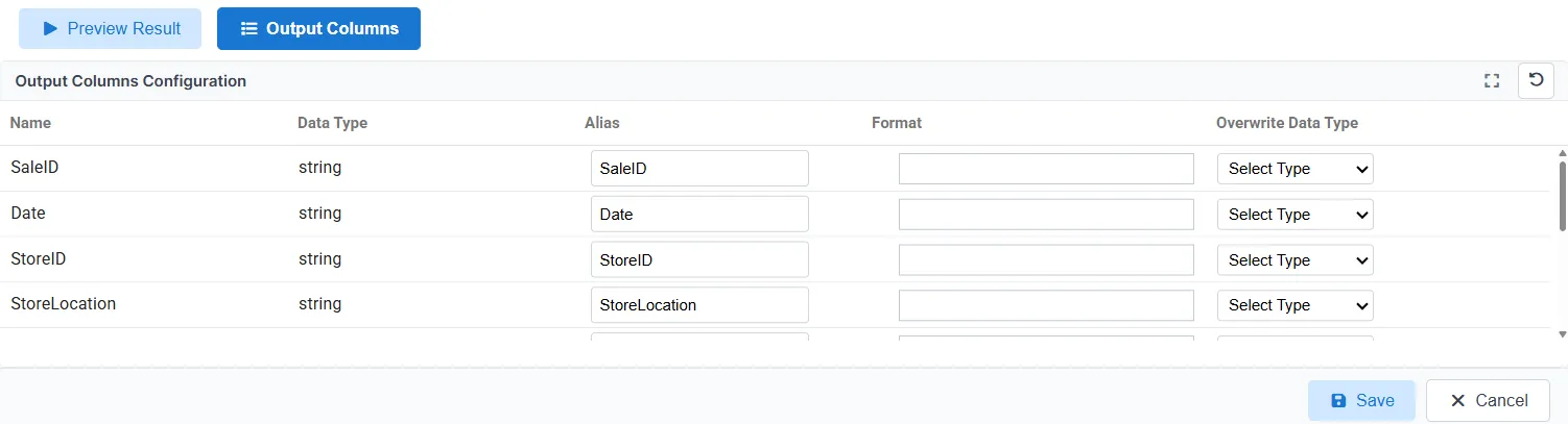 Simple Output Columns