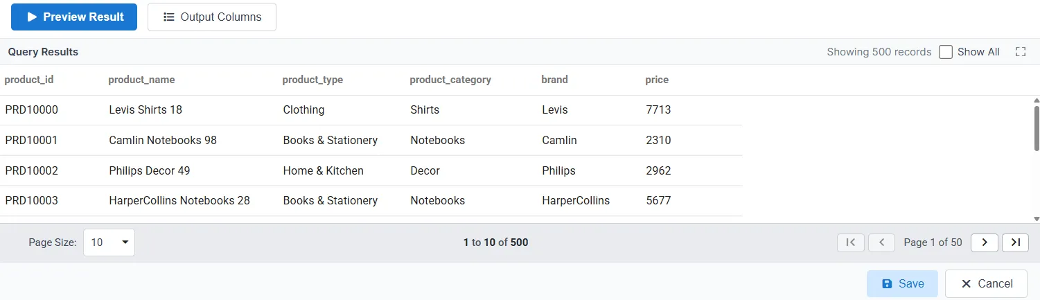 Overwrite Data Type Preview