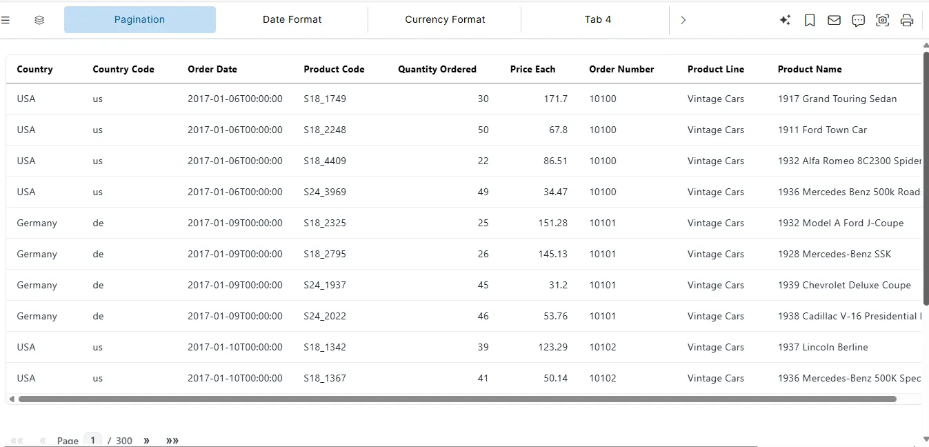 Table Widget Pagination