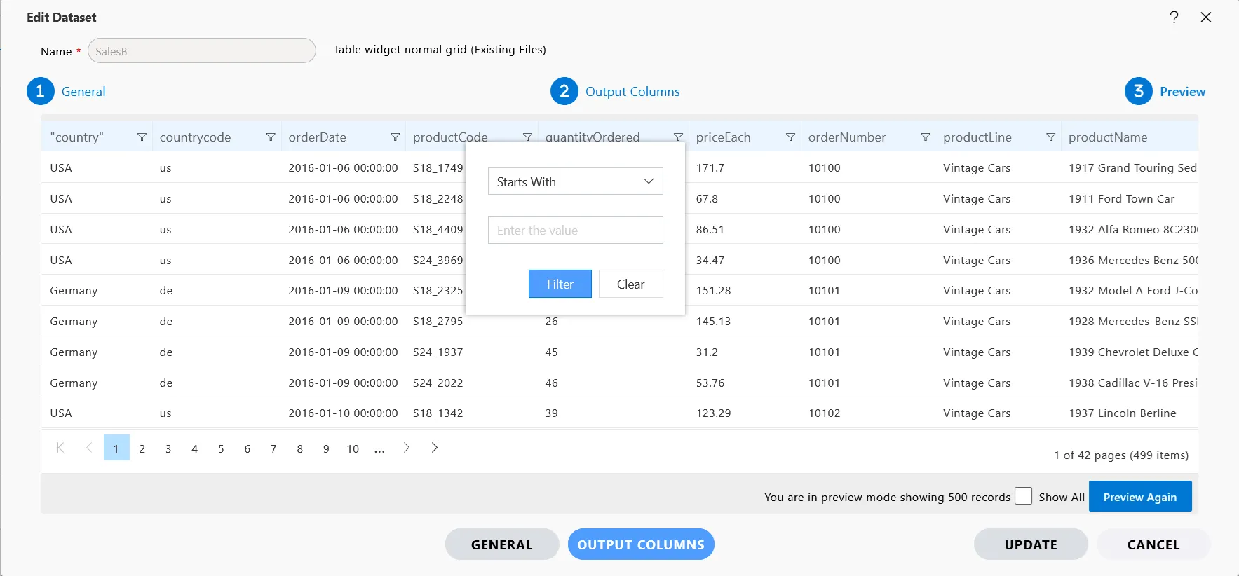 Filter Options