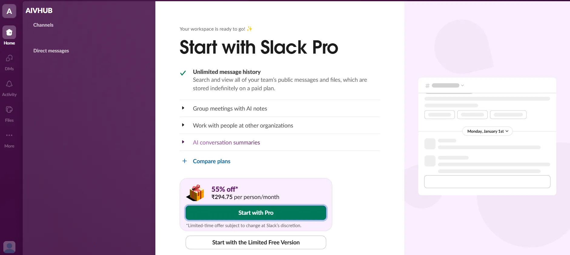 Slack workspace – Step 4 of 4