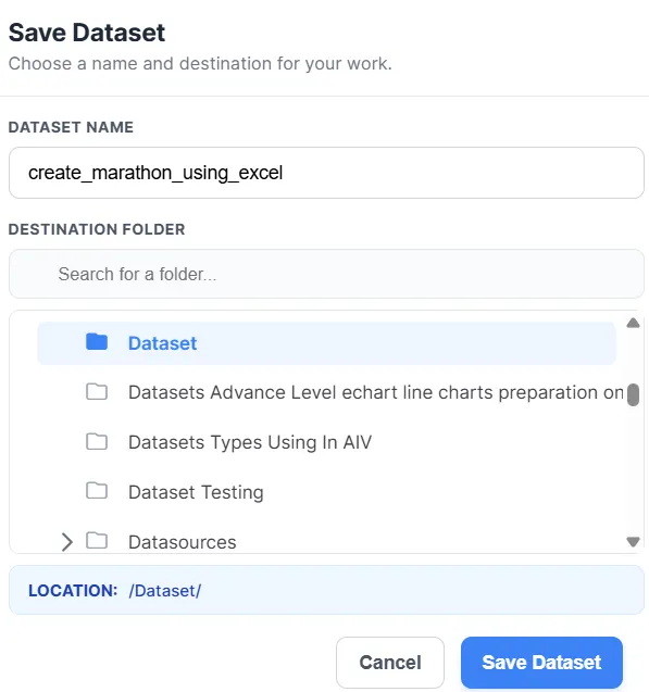 Save Dataset